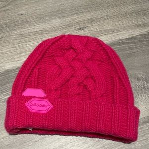 Off-white pink knitted hat